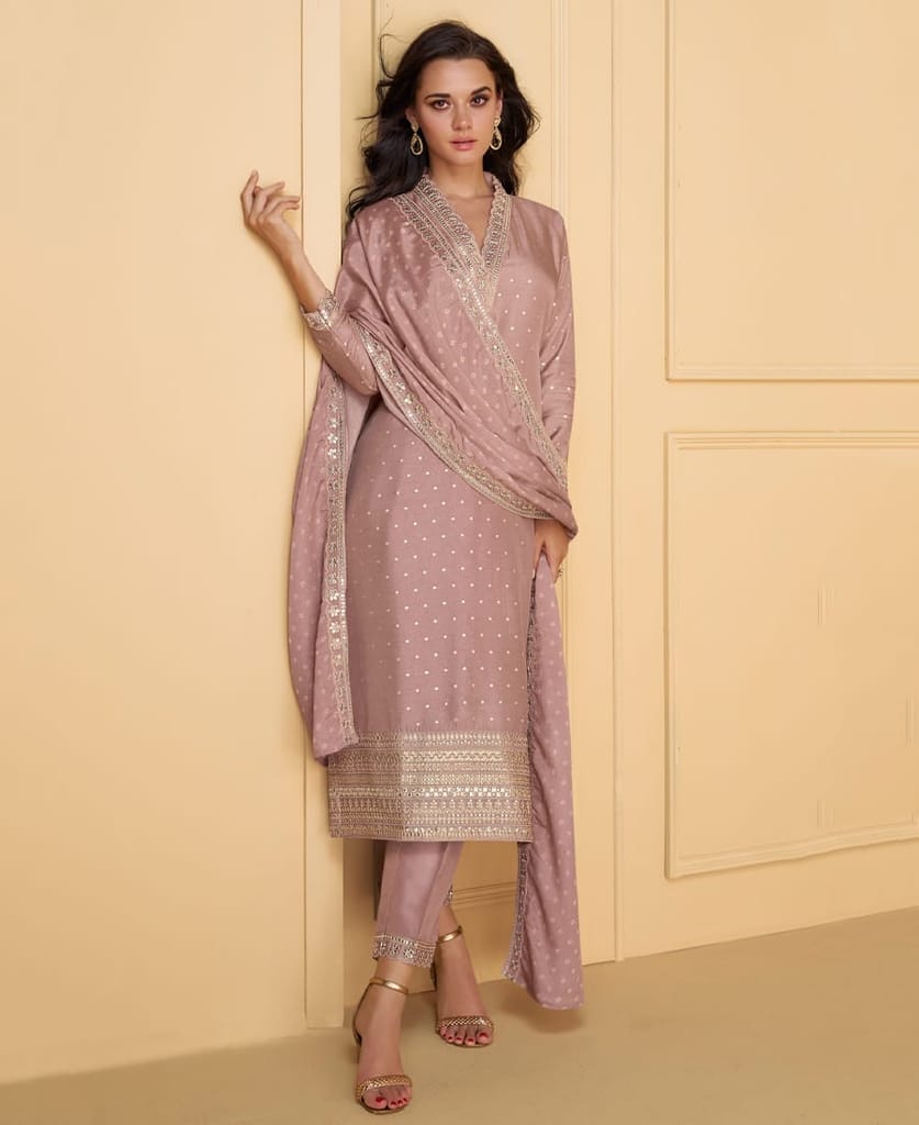 Trending Festival Wear Straight Suit For Women Pink