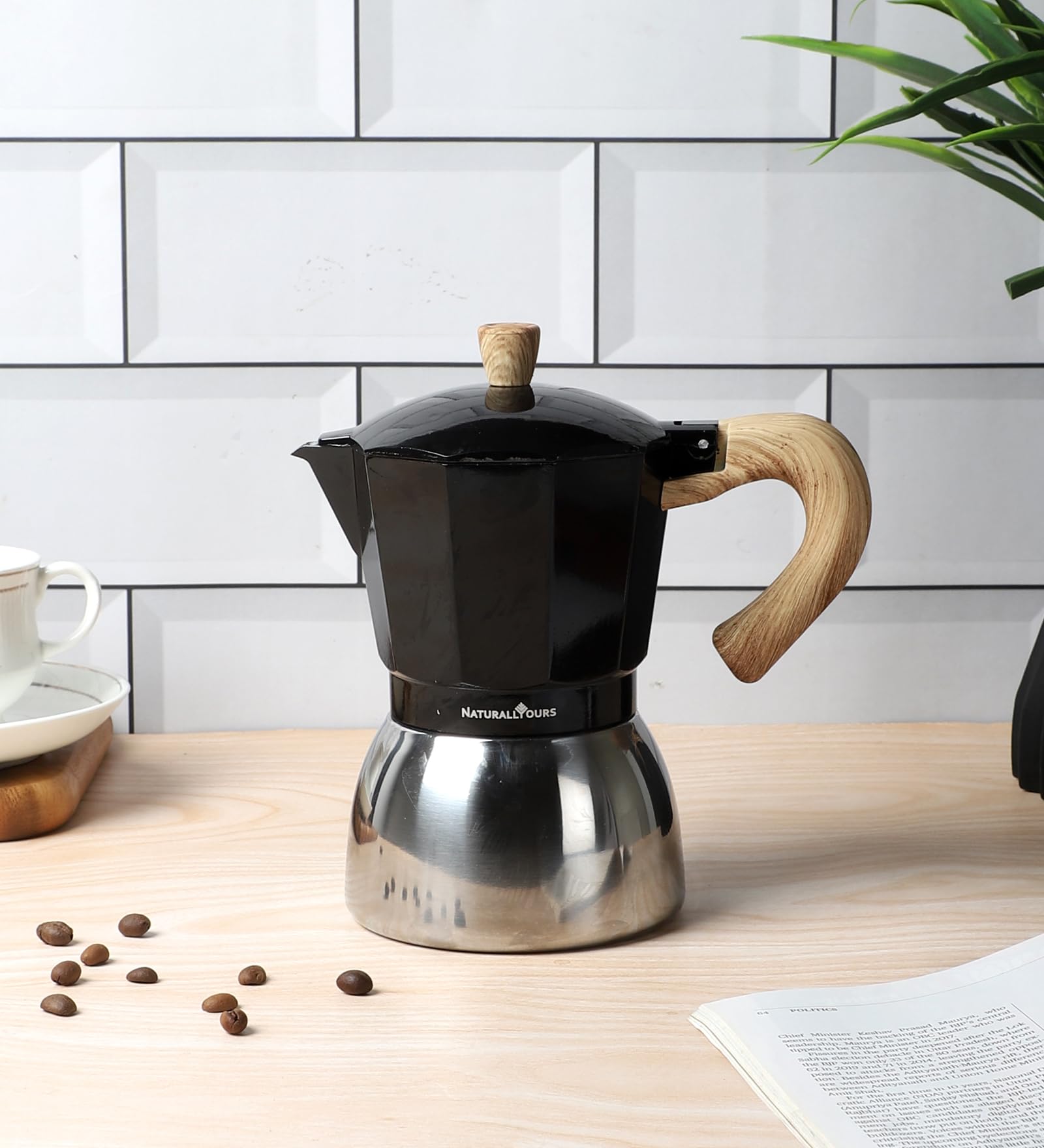 NATURALLYOURS ALUMINIUMWARES - MOKA POT COFFEE MAKER 300 ML (black)