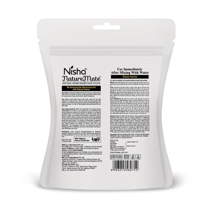 Nisha Nature Mate Henna Based Hair Color, Black Henna Powder for Hair Colour, Ammonia Free Hair Color 45g Pack of 3