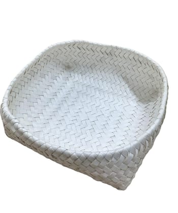 Handmade White Plastic Gift Basket. Handmade White Plastic Gift Basket.