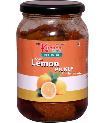 Kitchen King Best Quality MotherMade Premium Delicious Homemade Organic Fresh Khatta Lemon Pickle Nimbu Ka Achar Pickle 500 g