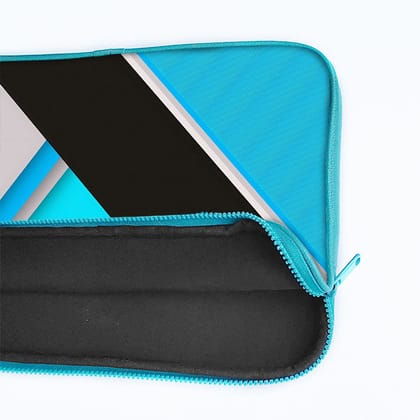 "Stipe Shade Blue and Black" Laptop Sleeves: Bold Modern Design for Every Size-17" / Blue