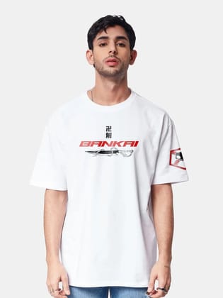 Bleach Ichigo True Bankai Oversized T-Shirt-White / S