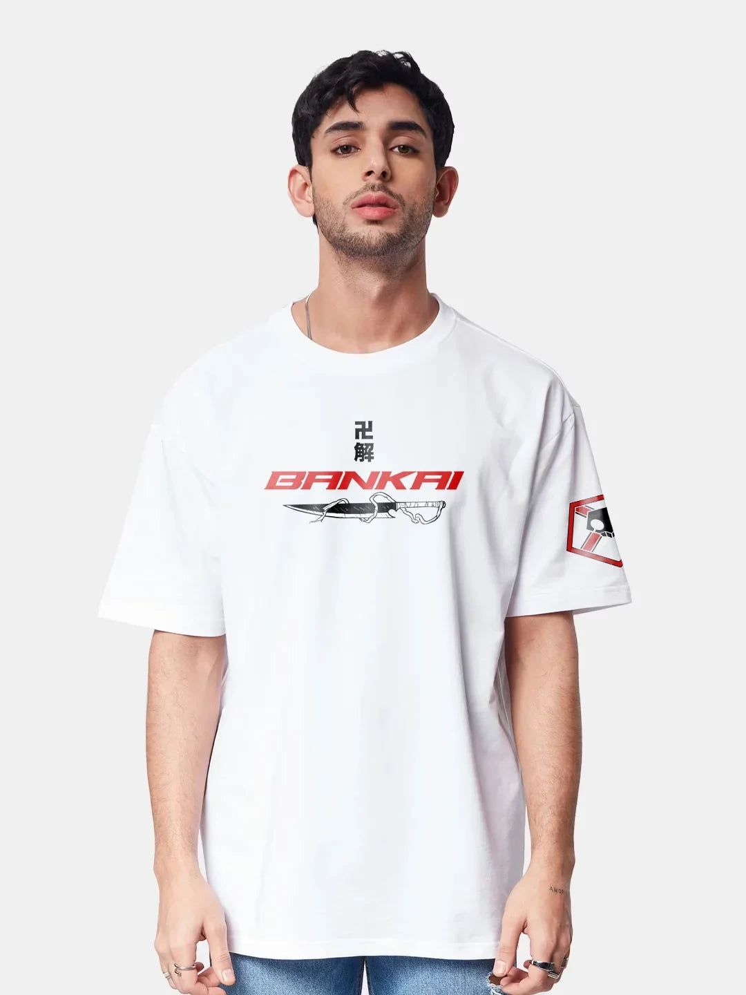 Bleach Ichigo True Bankai Oversized T-Shirt-White / S