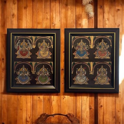 Tanjore Painting : Ashtalakshmi  (Set of two)