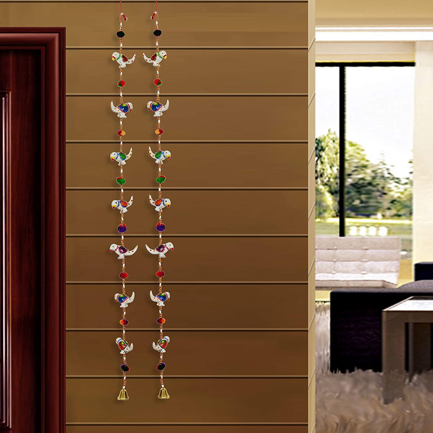 DreamKraft Decorative Parrot Door Hangings Wall Art (107 cm,White)