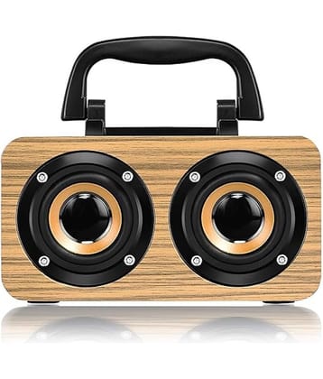 Walrus WL-BOOMBOX-WOOD 6 W Bluetooth Speaker Bluetooth V 5.3 with USB,SD card Slot,Aux,3D Bass Playback Time 10 hrs Brown