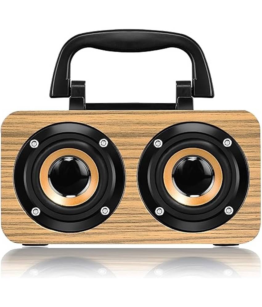 Walrus WL-BOOMBOX-WOOD 6 W Bluetooth Speaker Bluetooth V 5.3 with USB,SD card Slot,Aux,3D Bass Playback Time 10 hrs Brown