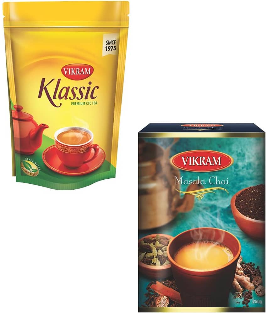 Vikram Klassic 1Kg + Masala Tea 250g Assam Tea Powder Tea 1250 gm Pack of 2
