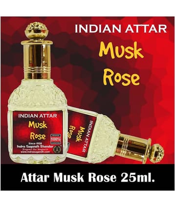 INDRA SUGANDH BHANDAR Attar For Men|Women Musk Rose Best Combination of Kasturi & Rose Long Lasting Fragrance 25ml Rollon Pack
