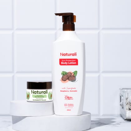Naturali Face Moisturiser + SPF Body Lotion-400ml + 50ml