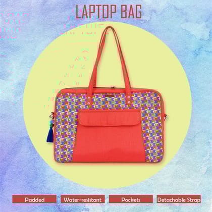 Red Checks Laptop Bag