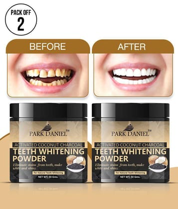 Park Daniel Coconut Shell Charcoal Teeth Whitening Powder Denture Oral Kit Pack of 2