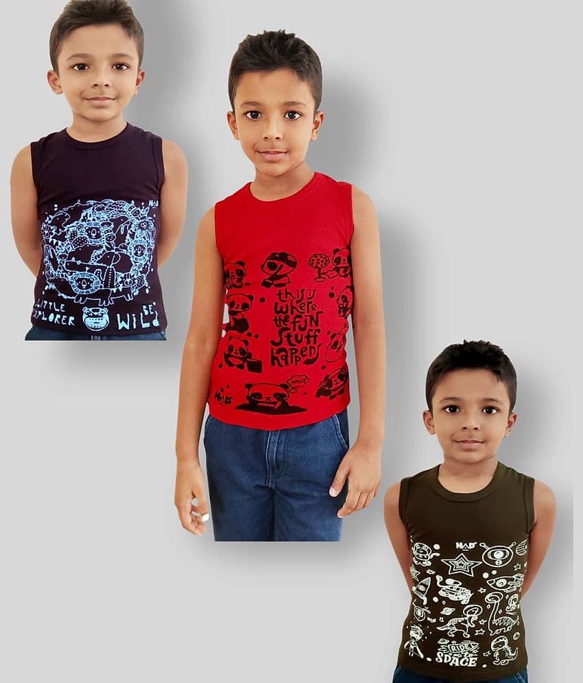 HAP Pack of 3 Boys 100% Cotton ( Multi Color )