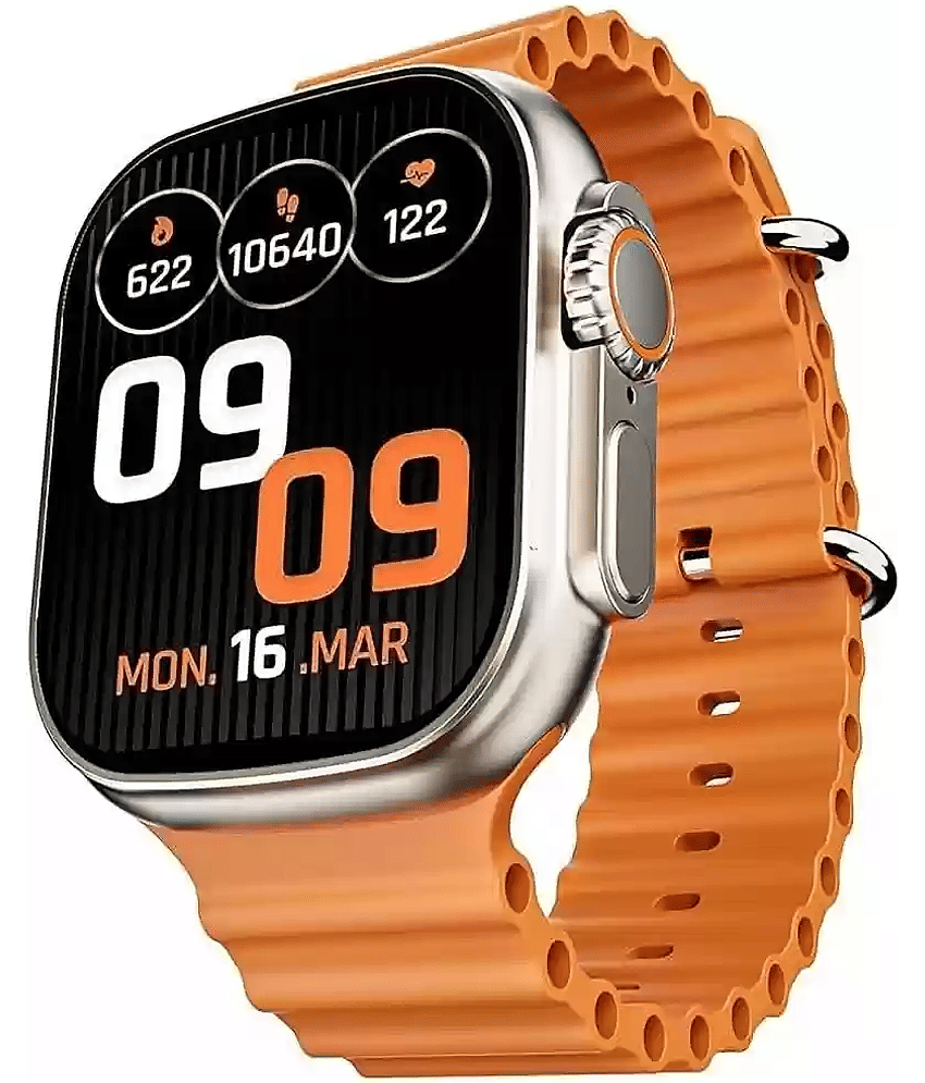 VENKAT ZONE Bluetooth Call & Wireless Charger Orange Smart Watch