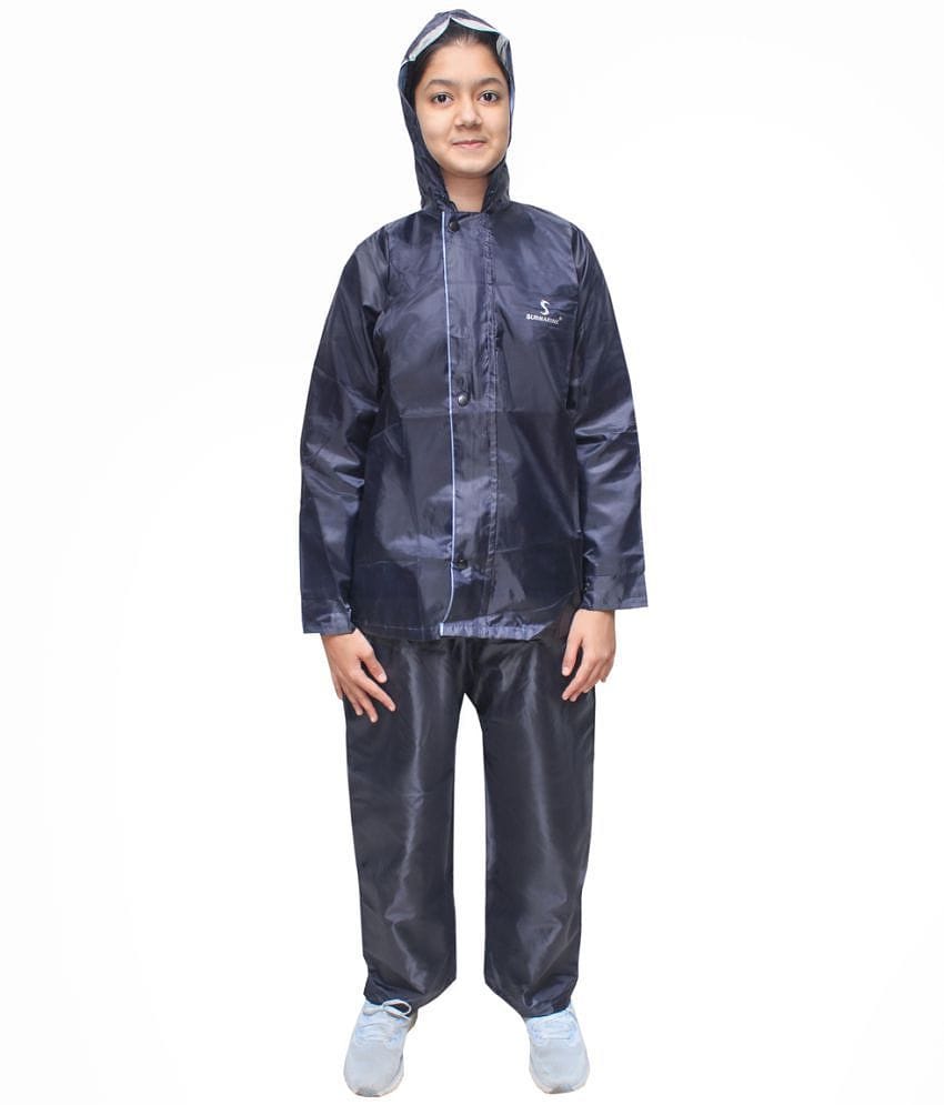 Goodluck Polyester Raincoat Set - Navy - None
