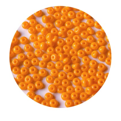 Yellow Roundel Glass Seed Beads for Jewelry Making. (CRSB-024)-Per Packet of 50 Gram / 8/0 (3 MM) / Yellow