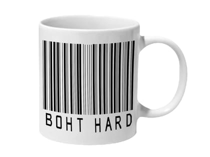 Multicolor Boht Hard Brush Bar Code Ceramic Mug