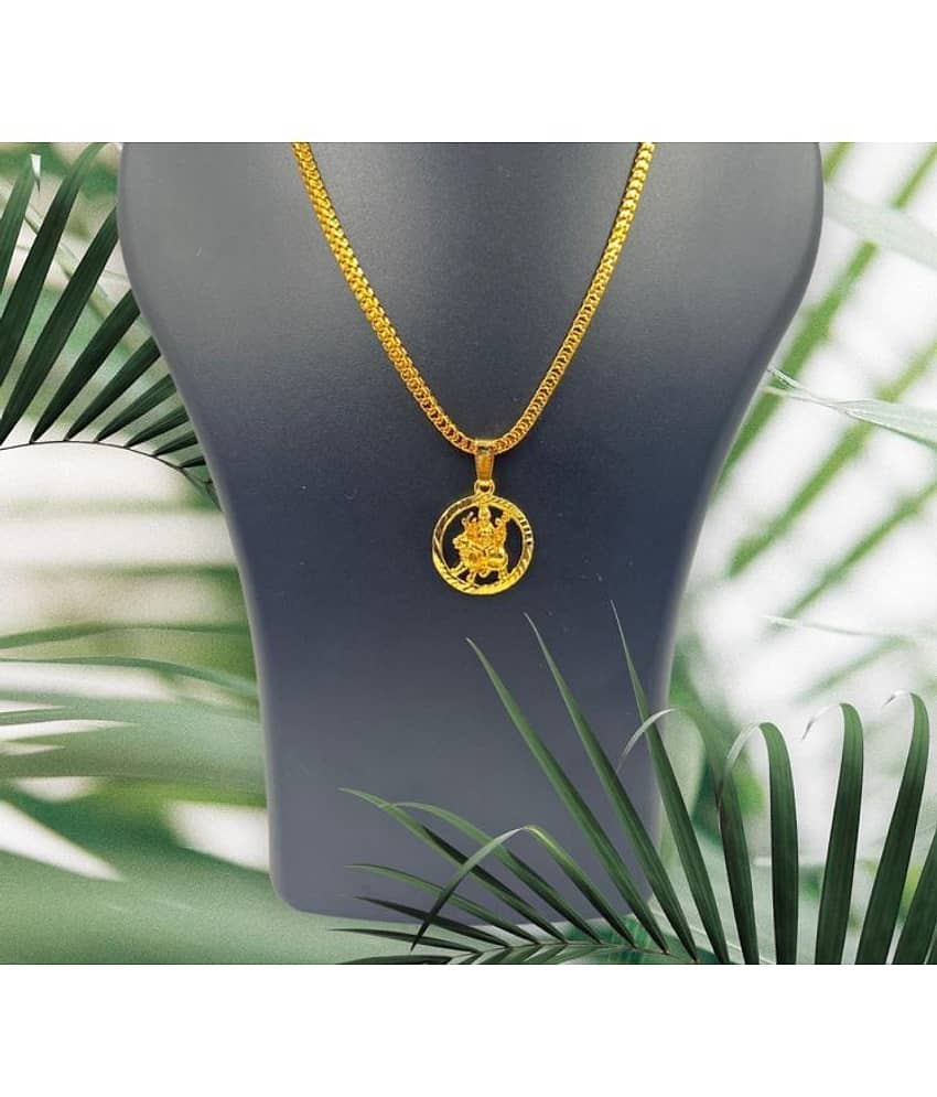 Charms Gold Religious Pendant With Chain ( Pack of 1 )