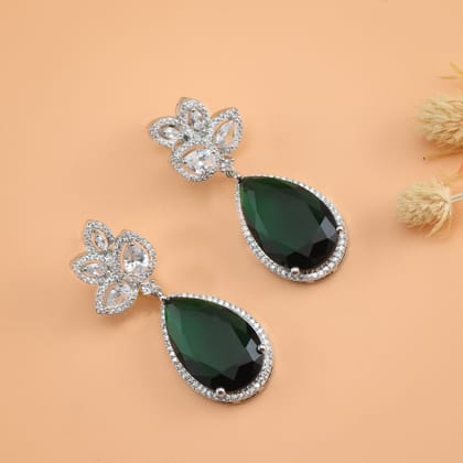 Green Katniss Zircon Danglers