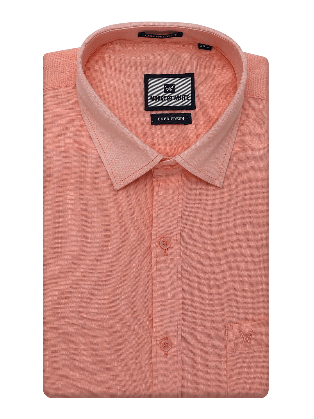 Mens Cotton Linen Regular Fit Coral Colour Shirt Ever Fresh-36 / F/S / Coral