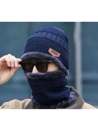 Infispace Blue Cotton Mens Cap ( Pack of 1 ) - Blue