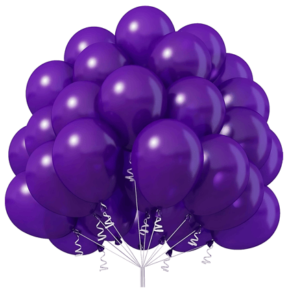 Purple Latex Balloons 10" - 50PC