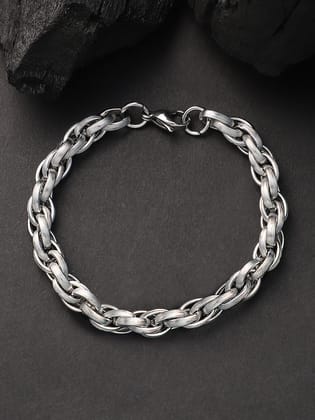 The Intertwine Link Bracelet - Metallic Silver-Bracelet