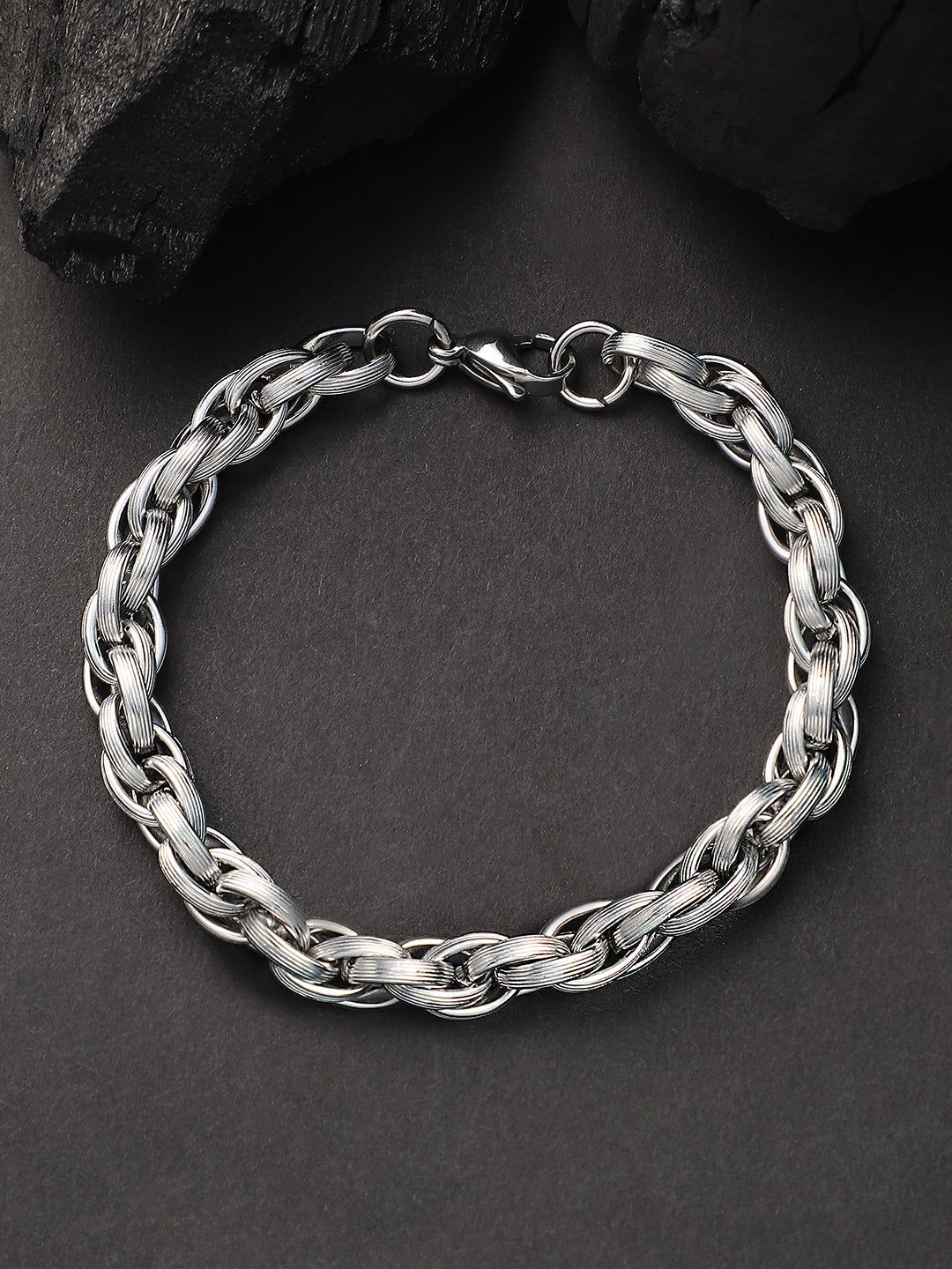 The Intertwine Link Bracelet - Metallic Silver-Bracelet