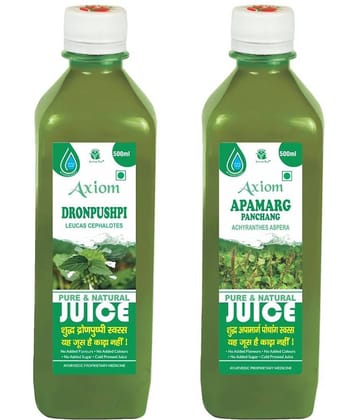Axiom Dronpushpi Juice 500Ml + Apamarg Juice 500Ml , Ayurvedic Juice Combo Pack