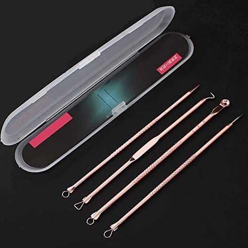Elecsera Stainless Steel Blackhead Pimple Extractor/Remover Tool (4.72-inch) (Pack of 4)