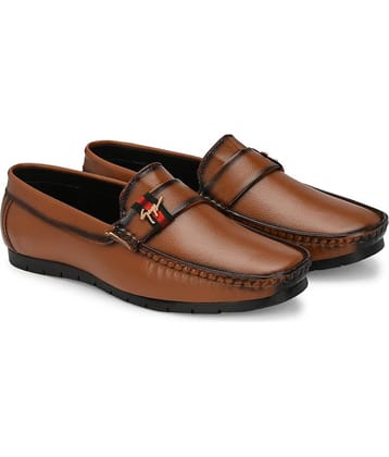HATTOUN Tan Men's Slip on Shoes