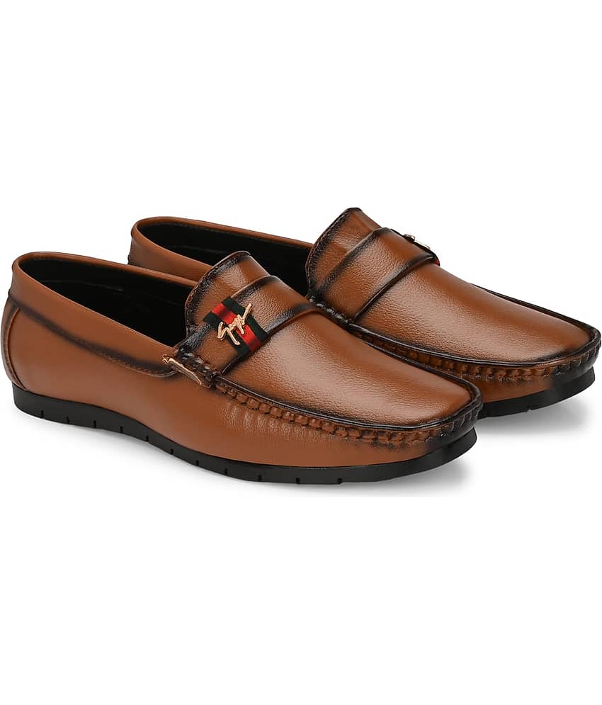 HATTOUN Tan Men's Slip on Shoes