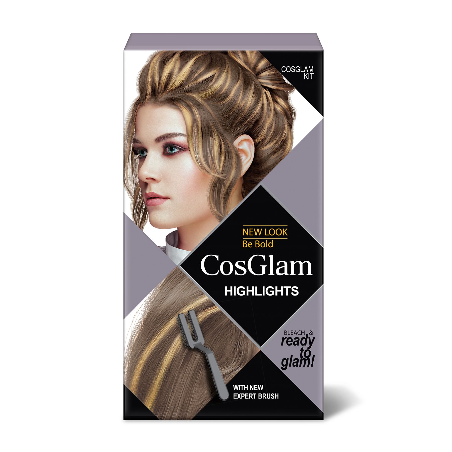 COSGLAM Hair Highlights Kit, Hair Highlights Colour for Women and Men, Bleach & Ready to Glam, DIY Kit