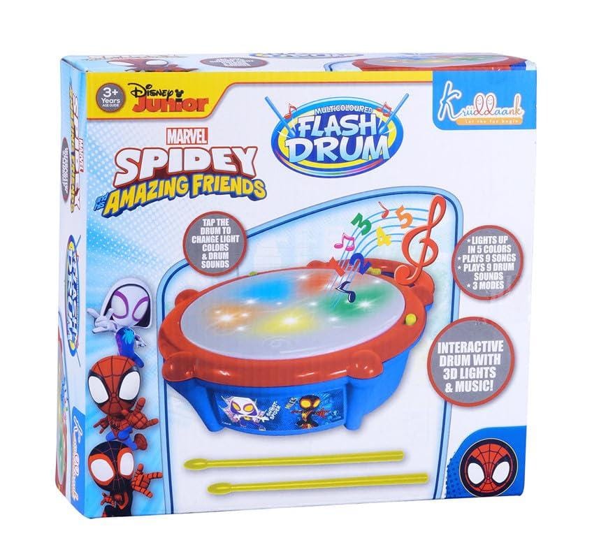 Spiderman, Flash Drum Toy with Flash Light & Music