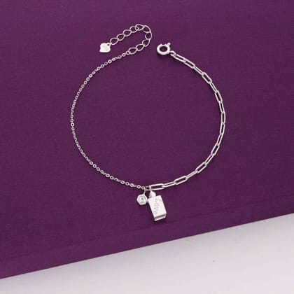 Trendy Zircon Beaded Chain Casual Silver Bracelet-None / Silver