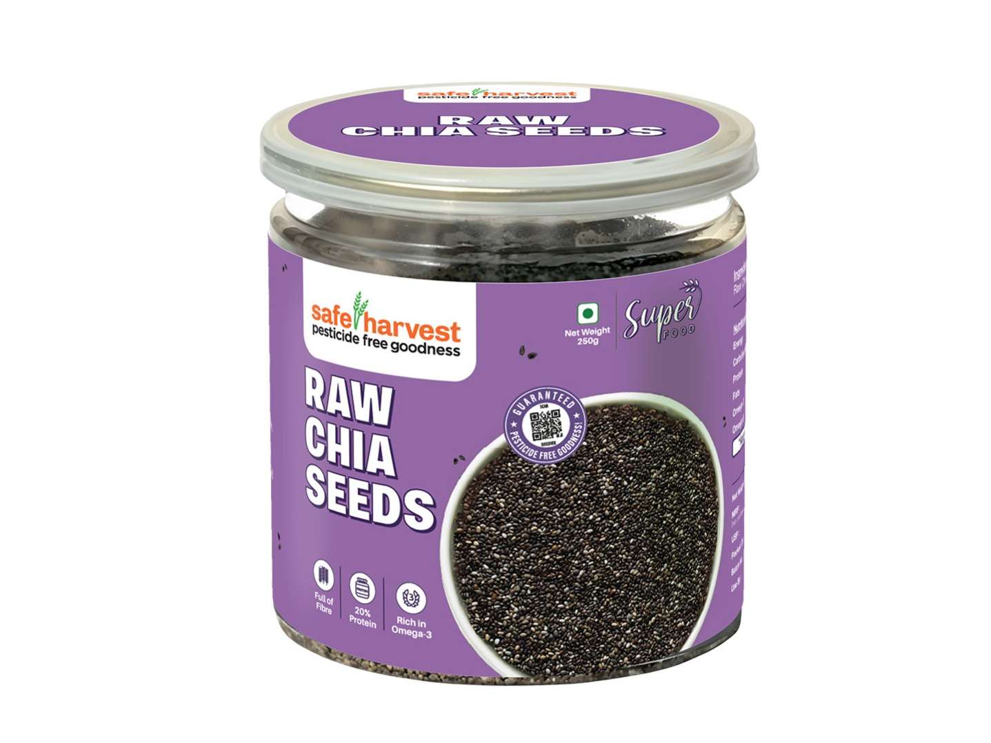 Safe Harvest Pesticide Free Chia Seeds 250g