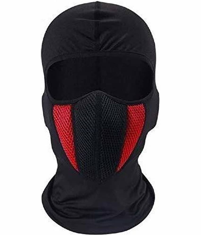 AKSMIT Black/Red Solid Others Bike Face Cover Free