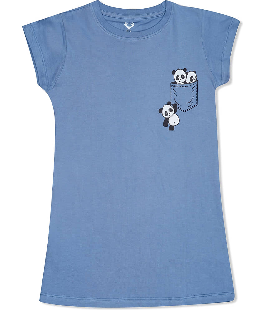 E1K Pack of 1 Girls Cotton T-Shirt ( Dark Grey )
