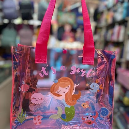 Hello Kitty Friends & Mermaid Design Holographic Button Handbag-Mermaid