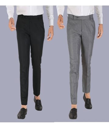 CLARE&CLARA Multicolor Slim Formal Trouser ( Pack of 2 )