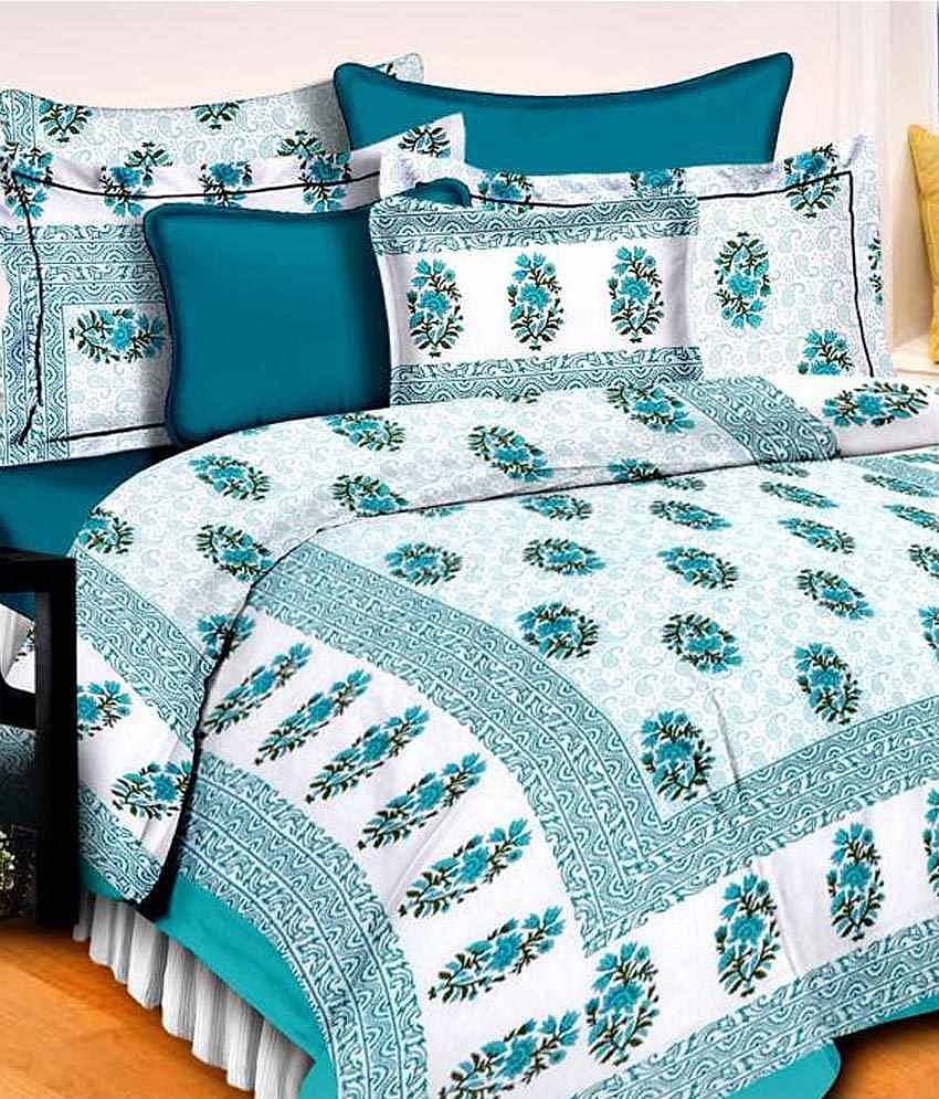 Uniqchoice Cotton King Bedsheet ( Green )