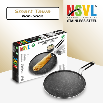 NSVL Dosa Tawa | Non Stick Multi Tawa 4MM Thickness with Handle Cookware Granite Finish PPOA Free Duraslate 4 Layer Coating Pan