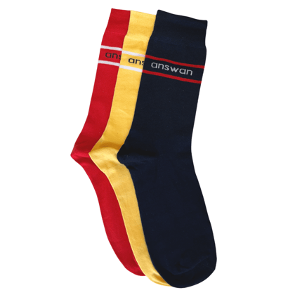 Amswan Unisex Premium Fine Gauge Cotton Socks  Pack Of 3-MULTICOLOUR