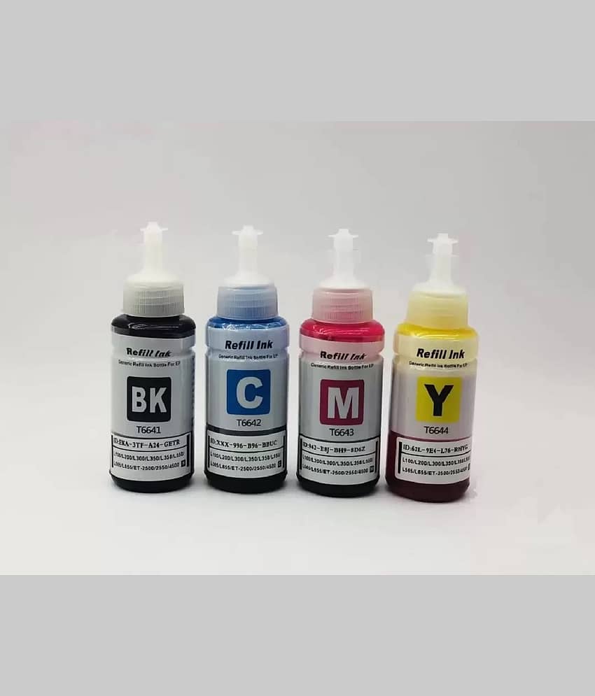 zokio 664 L130 EPS0N Multicolor Pack of 4 Cartridge for Refill For EPS0N T664 L100 , L110 , L130 , L200 , L210 , L220 , L300 , L1300 , L310 , L350 , L360