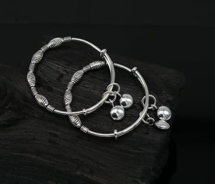 Top class Charming 925 sterling silver handmade stylish designer fancy baby adjustable bangles bracelet, excellent kids charm jewelry bbk77