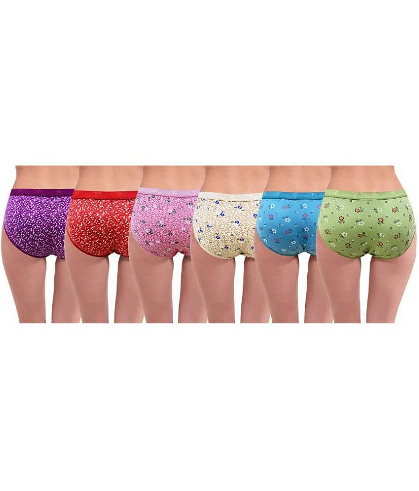 RC. ROYAL CLASS Pack of 6 Cotton Women's Hipsters ( Multi Color )