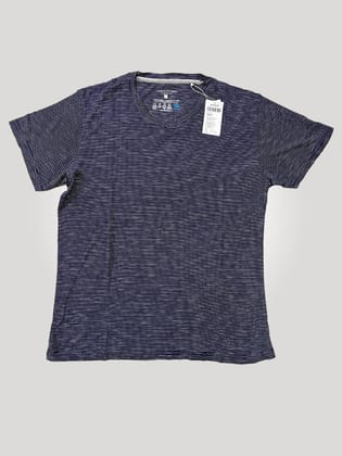 V Neck T-Shirt for Men - Navy Stripes (No Exchange No Return)-L / Navy Stripes