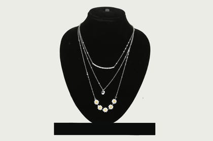 white flower Three Layer Neckline