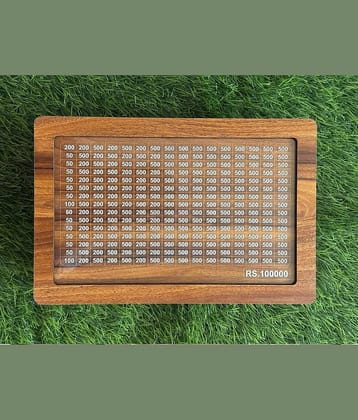 Wooden Piggy Money Bank Saving Box With Saving Target Upto 1 Lakh